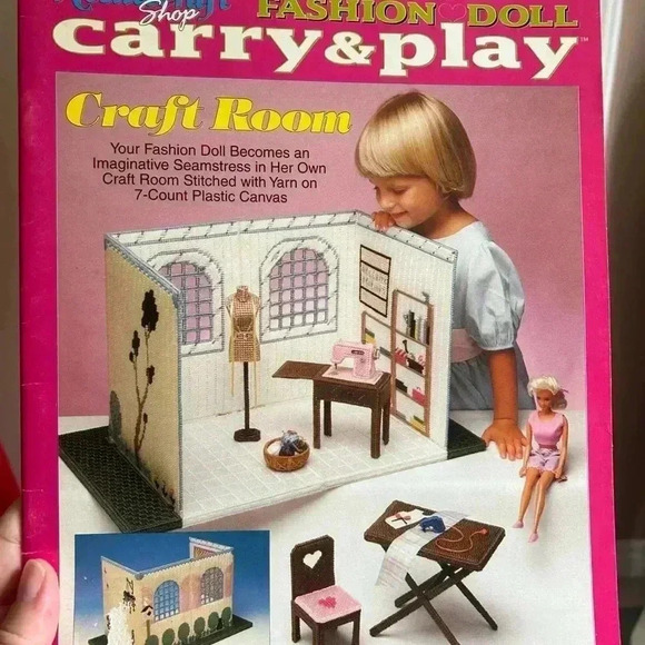 5/$25 plastic canvass dollhouse craft  pattern book role play kid gift Barbie - Picture 1 of 6
